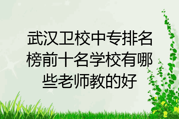 武汉卫校中专排名榜前十名学校有哪些老师教的好