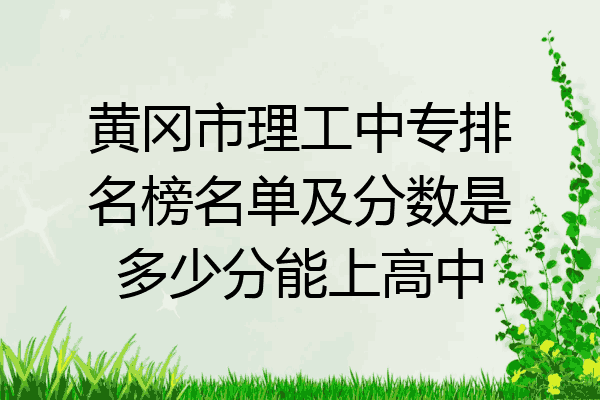 黄冈市理工中专排名榜名单及分数是多少分能上高中