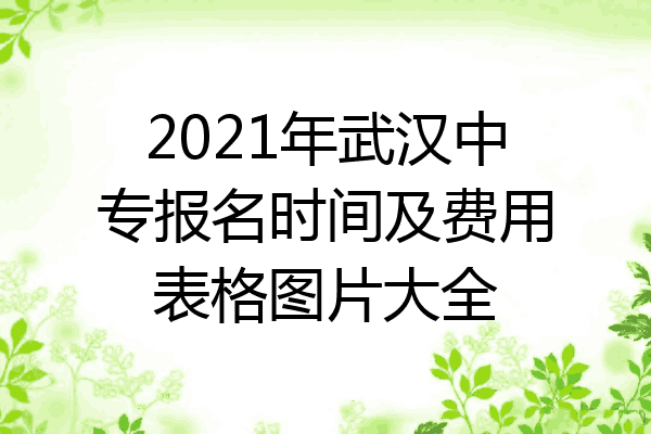 2021年武汉中专报名时间及费用表格图片大全