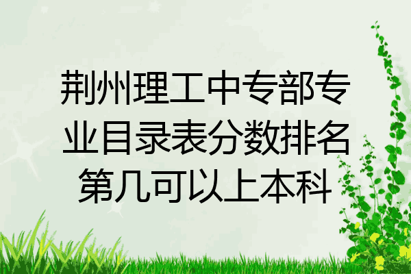荆州理工中专部专业目录表分数排名第几可以上本科