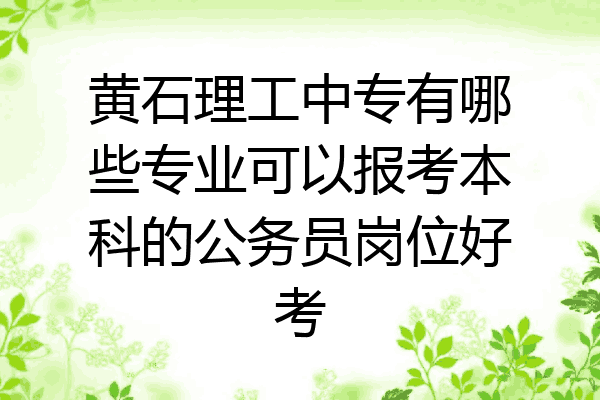 黄石理工中专有哪些专业可以报考本科的公务员岗位好考