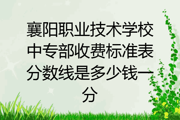 襄阳职业技术学校中专部收费标准表分数线是多少钱一分