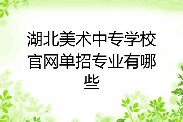 湖北美术中专学校官网单招专业有哪些