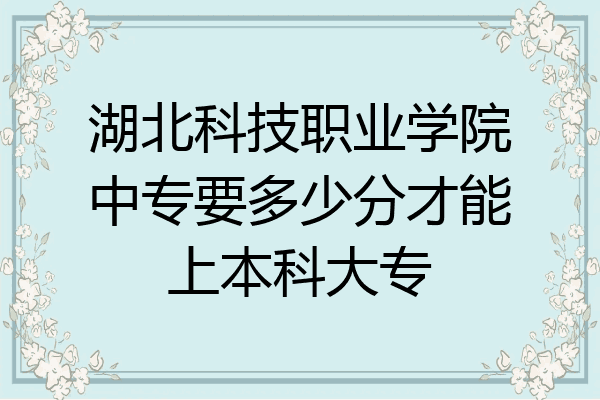 湖北科技职业学院中专要多少分才能上本科大专