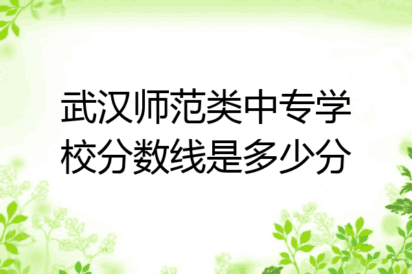 武汉师范类中专学校分数线是多少分