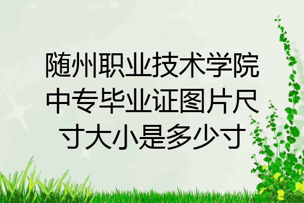 随州职业技术学院中专毕业证图片尺寸大小是多少寸