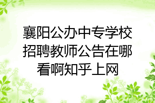 襄阳公办中专学校招聘教师公告在哪看啊知乎上网
