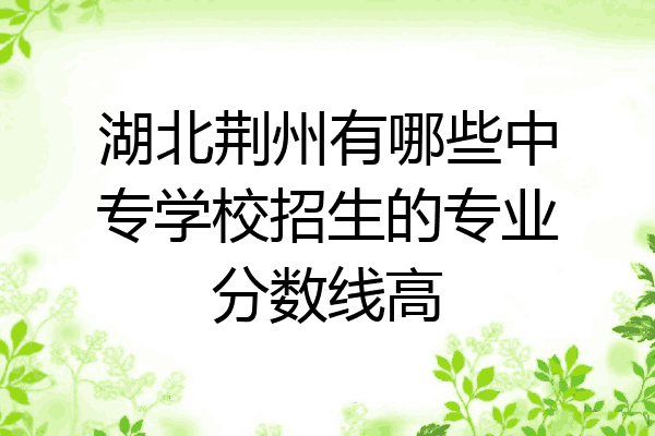 湖北荆州有哪些中专学校招生的专业分数线高