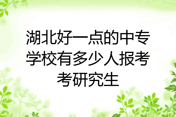 湖北好一点的中专学校有多少人报考考研究生