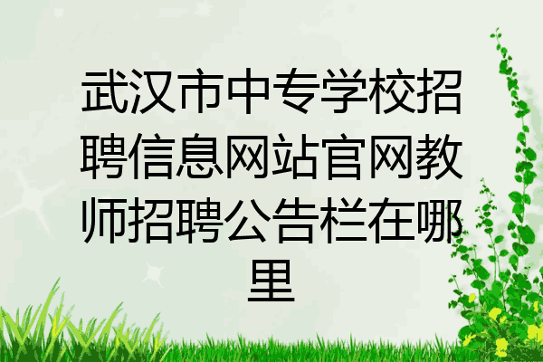 武汉市中专学校招聘信息网站官网教师招聘公告栏在哪里