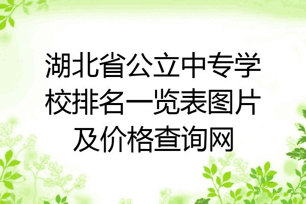 湖北省公立中专学校排名一览表图片及价格查询网