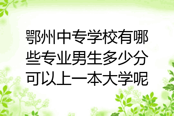鄂州中专学校有哪些专业男生多少分可以上一本大学呢