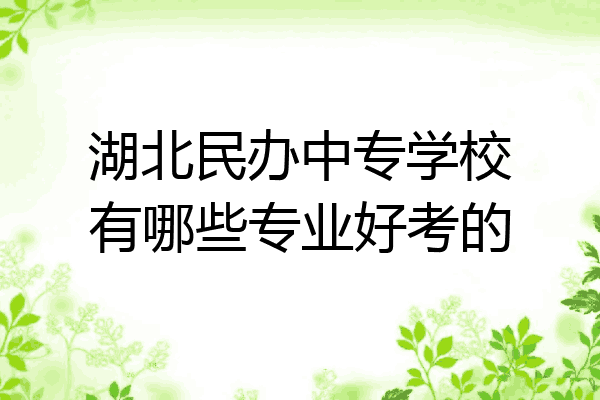 湖北民办中专学校有哪些专业好考的