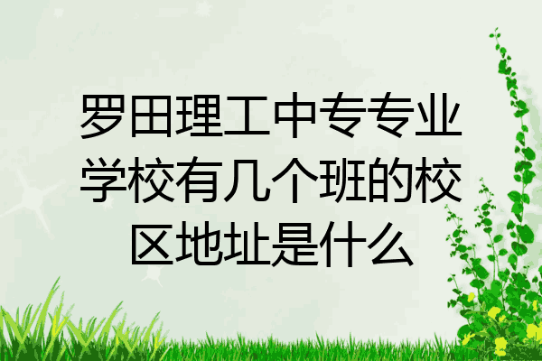 罗田理工中专专业学校有几个班的校区地址是什么