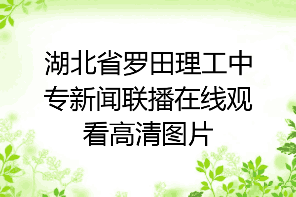 湖北省罗田理工中专新闻联播在线观看高清图片