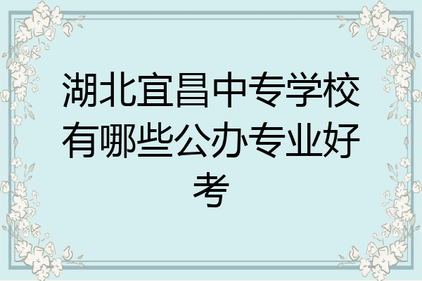 湖北宜昌中专学校有哪些公办专业好考