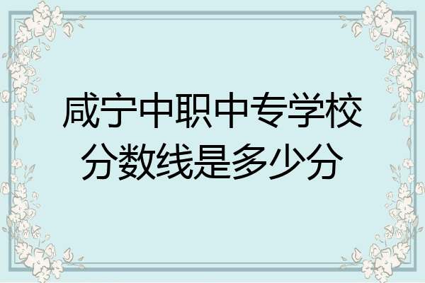 咸宁中职中专学校分数线是多少分