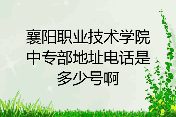 襄阳职业技术学院中专部地址电话是多少号啊