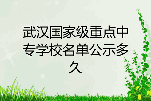 武汉国家级重点中专学校名单公示多久