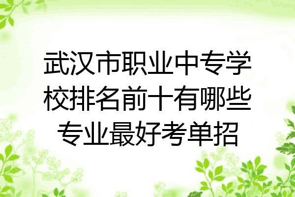 武汉市职业中专学校排名前十有哪些专业最好考单招