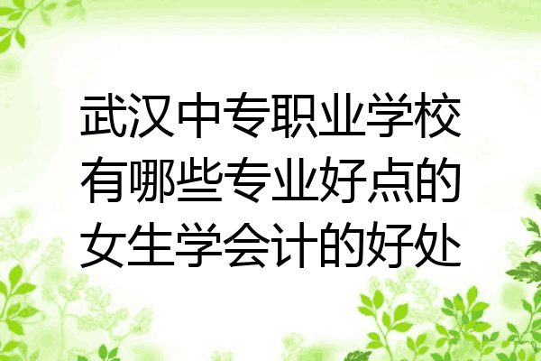 武汉中专职业学校有哪些专业好点的女生学会计的好处