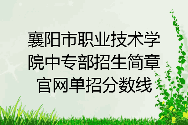 襄阳市职业技术学院中专部招生简章官网单招分数线