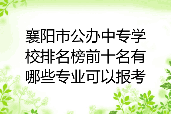 襄阳市公办中专学校排名榜前十名有哪些专业可以报考