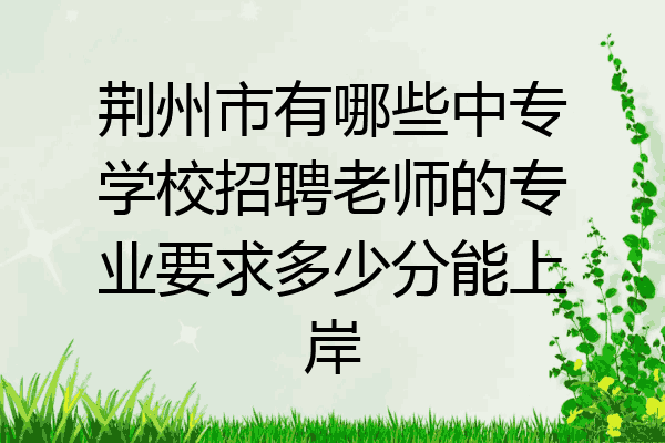 荆州市有哪些中专学校招聘老师的专业要求多少分能上岸