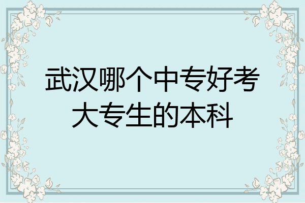 武汉哪个中专好考大专生的本科