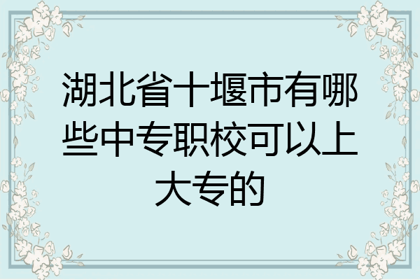 湖北省十堰市有哪些中专职校可以上大专的