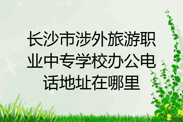 长沙市涉外旅游职业中专学校办公电话地址在哪里