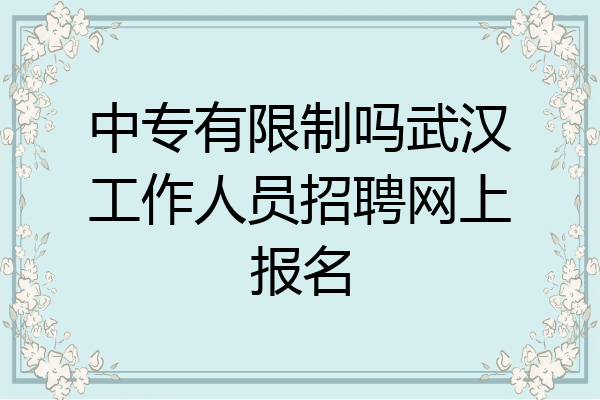 中专有限制吗武汉工作人员招聘网上报名