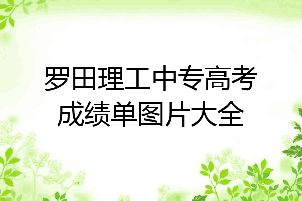 罗田理工中专高考成绩单图片大全