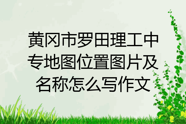 黄冈市罗田理工中专地图位置图片及名称怎么写作文