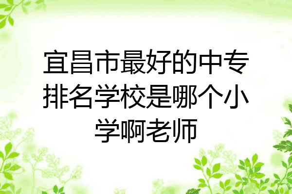 宜昌市最好的中专排名学校是哪个小学啊老师