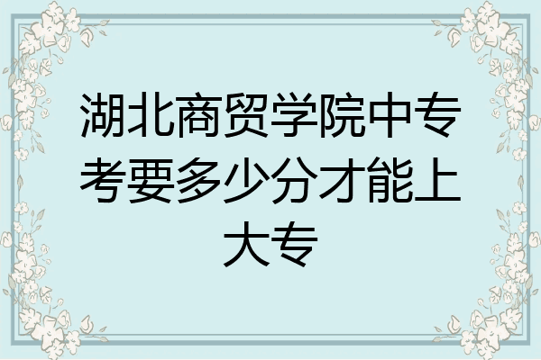 湖北商贸学院中专考要多少分才能上大专