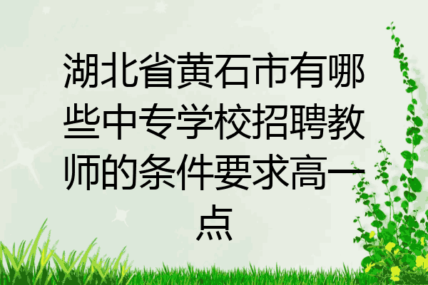 湖北省黄石市有哪些中专学校招聘教师的条件要求高一点