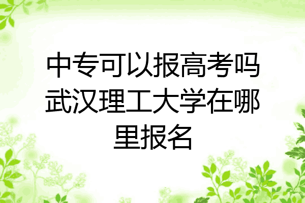 中专可以报高考吗武汉理工大学在哪里报名