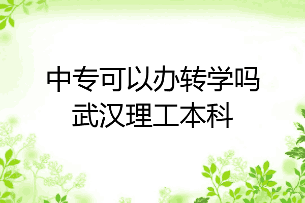 中专可以办转学吗武汉理工本科