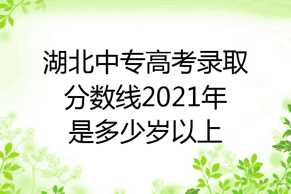 湖北中专高考录取分数线2021年是多少岁以上
