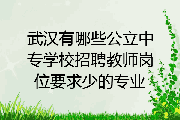武汉有哪些公立中专学校招聘教师岗位要求少的专业