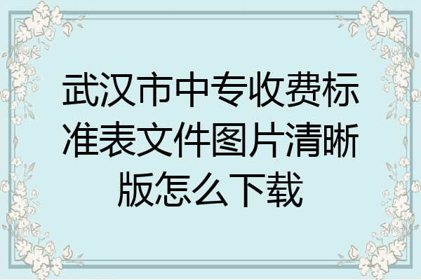 武汉市中专收费标准表文件图片清晰版怎么下载