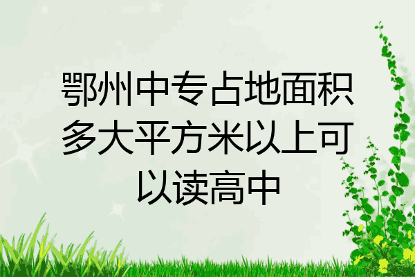 鄂州中专占地面积多大平方米以上可以读高中