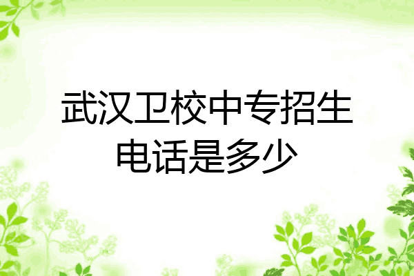 武汉卫校中专招生电话是多少