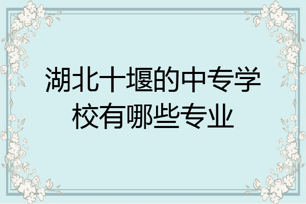 湖北十堰的中专学校有哪些专业