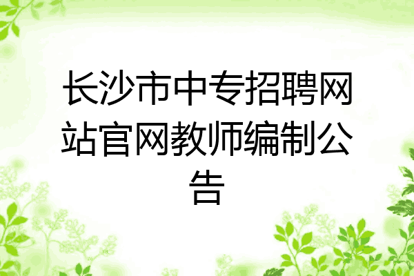 长沙市中专招聘网站官网教师编制公告