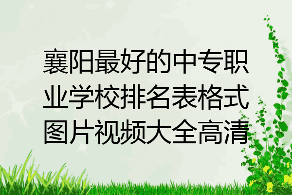 襄阳最好的中专职业学校排名表格式图片视频大全高清
