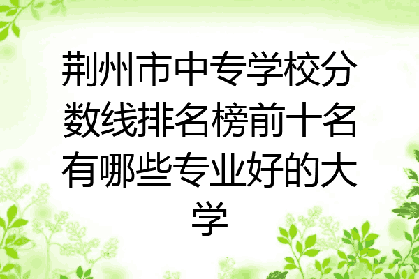 荆州市中专学校分数线排名榜前十名有哪些专业好的大学