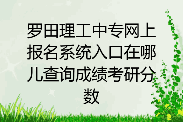 罗田理工中专网上报名系统入口在哪儿查询成绩考研分数