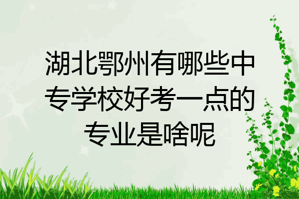 湖北鄂州有哪些中专学校好考一点的专业是啥呢